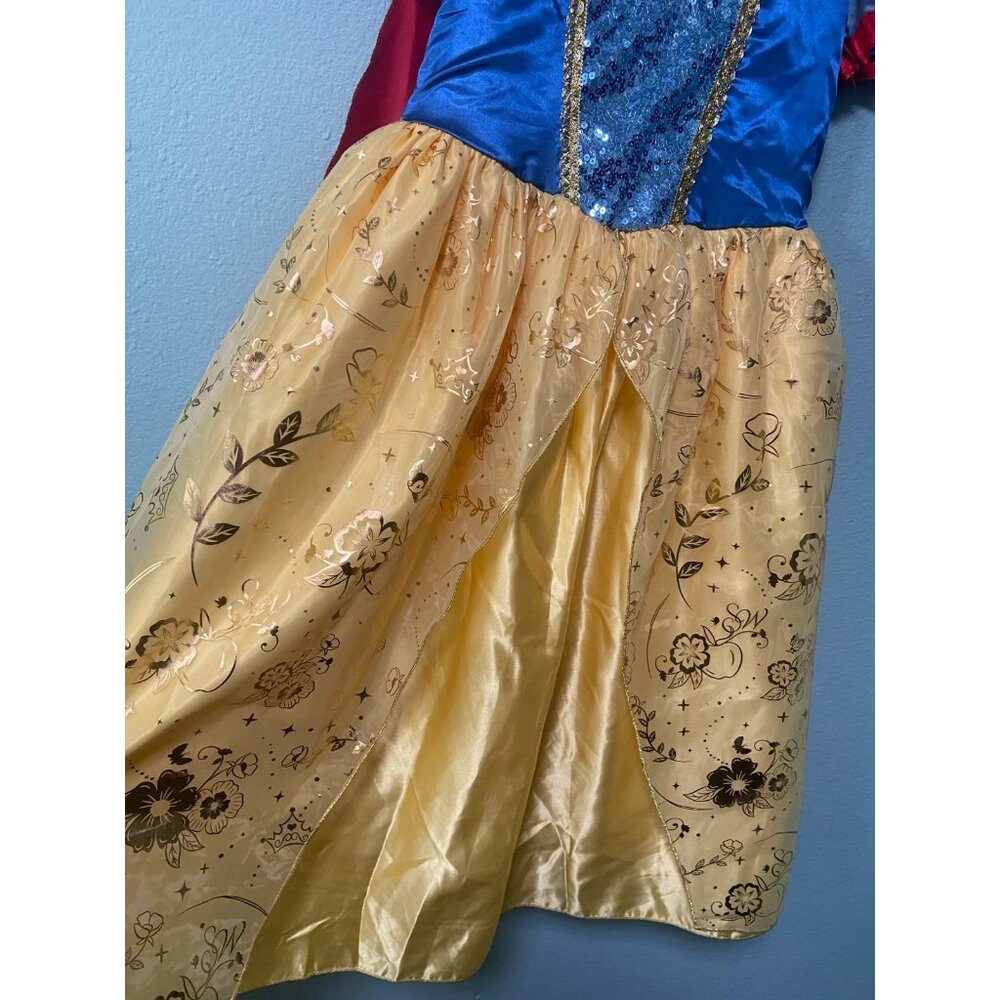 Disney Parks Girls Snow White Gold with Cape Costume Halloween Dress Up Dress 13 - Picture 5 of 10